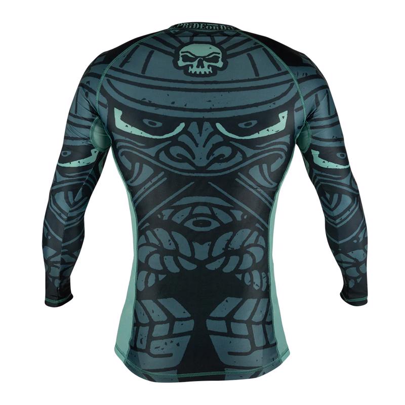 PRIDE OR DIE samurai Long sleeve RASHGUARD - BLACK